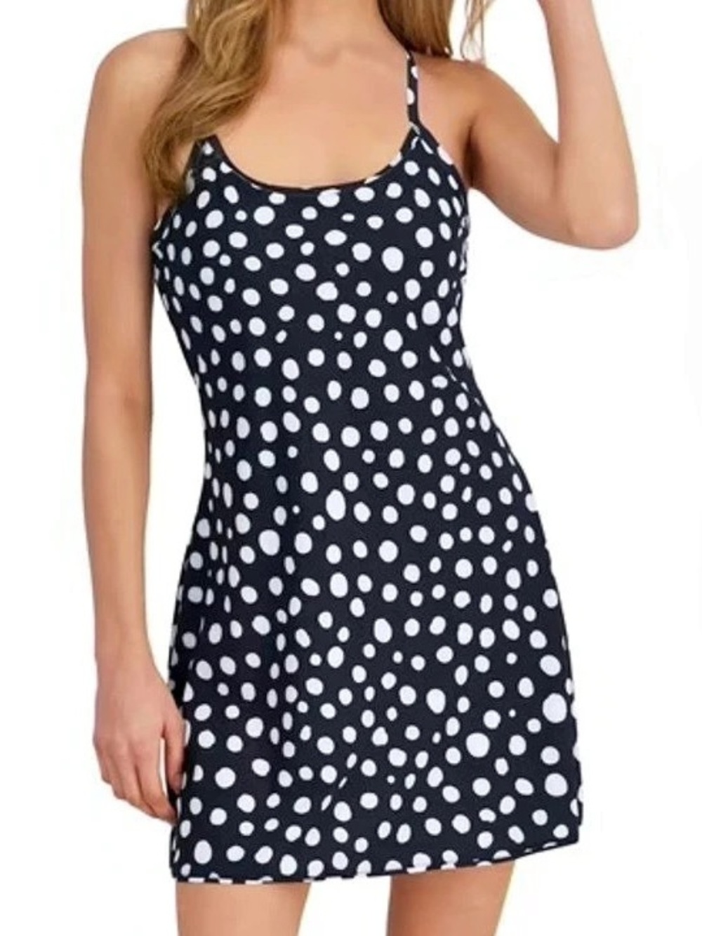 Outdoor Voices The Exercise Dress Polka Dot Black & White athleisure Medium new